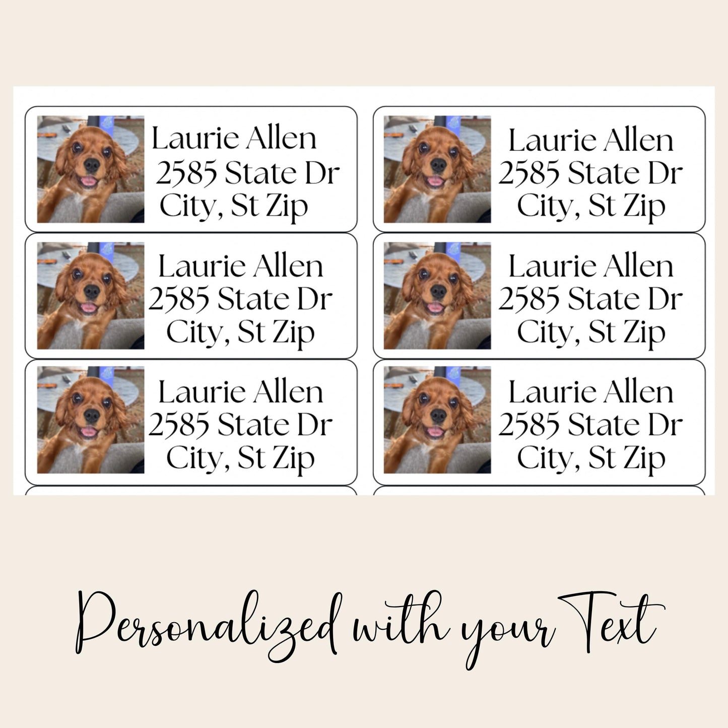 Pet Photo Address Labels, FREE Personalized Dog Sticker Sheet Set, Kids Custom Summer Camp Name, Unique dog mom gift, Happy Return Mail - The Pawprint Paperie