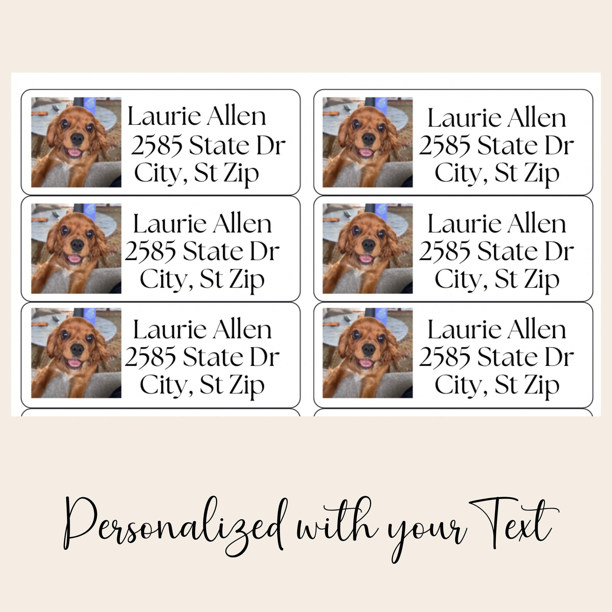 Pet Photo Address Labels, FREE Personalized Dog Sticker Sheet Set, Kids Custom Summer Camp Name, Unique dog mom gift, Happy Return Mail - The Pawprint Paperie