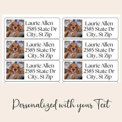 Pet Photo Address Labels, FREE Personalized Dog Sticker Sheet Set, Kids Custom Summer Camp Name, Unique dog mom gift, Happy Return Mail - The Pawprint Paperie