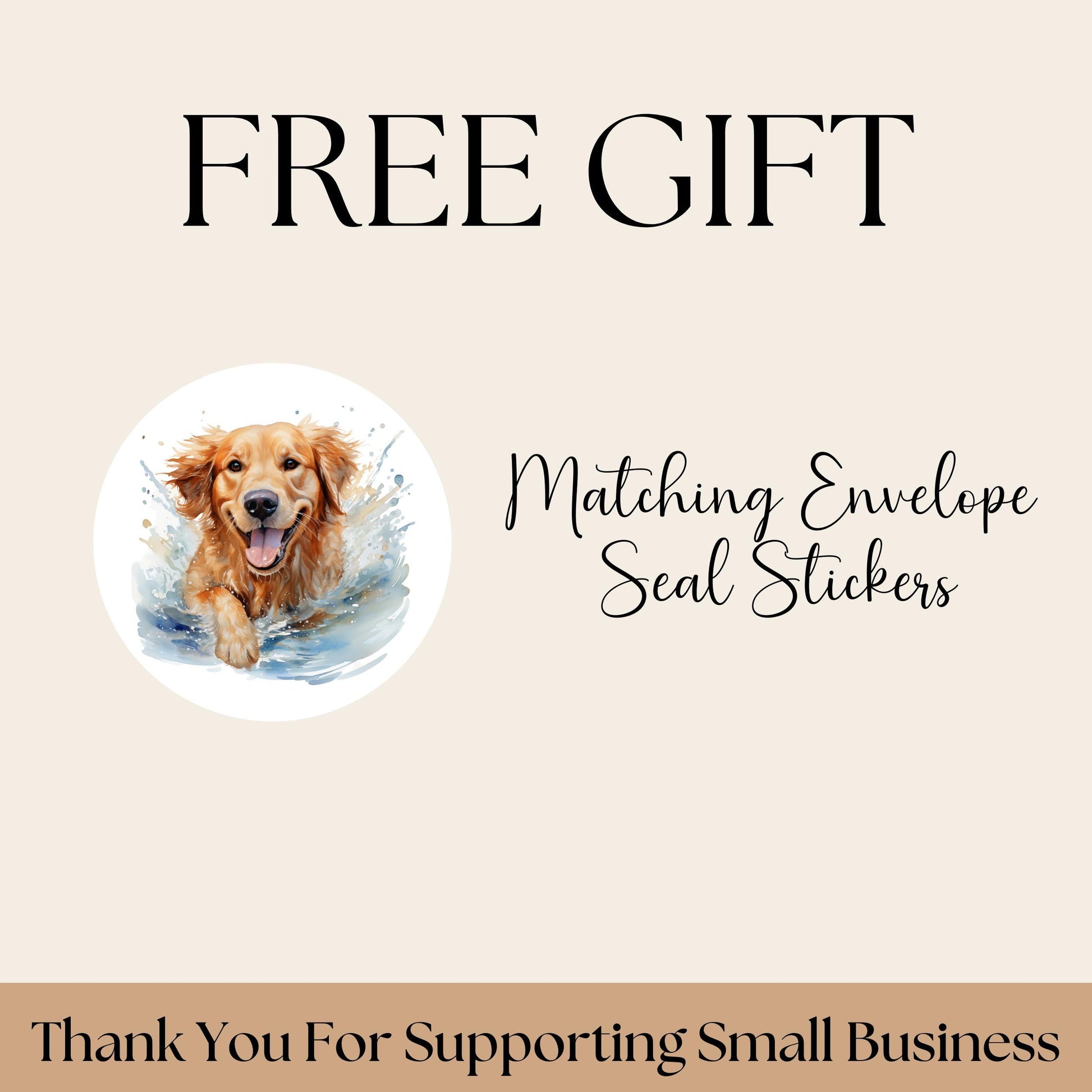 Golden Retriever Return Address Label Sheet, FREE Matching Envelope Seal Stickers, Personalized mailing Dog Mom Gift, Snail Mail Gift Set - The Pawprint Paperie