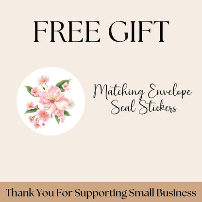 Cherry Blossom Return Address Labels, FREE Envelope Seal Stickers, Custom Pink Labels, Floral Happy Mail sheet, Snail Mail Gift, Pen Pal - The Pawprint Paperie