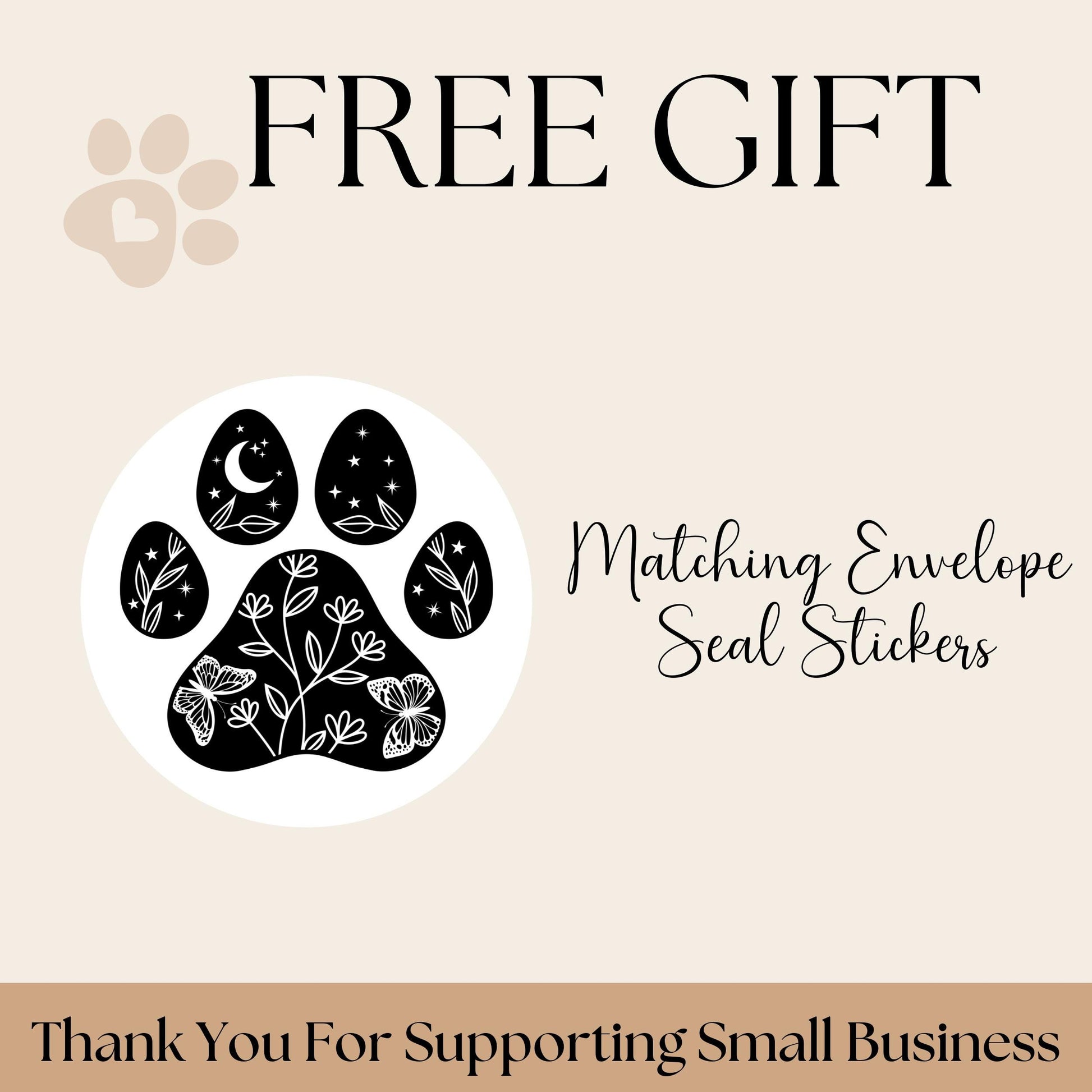 Paw Print Address Labels, 8 Design Choices, Free Envelope Seals, Custom Printed Stickers - The Pawprint Paperie