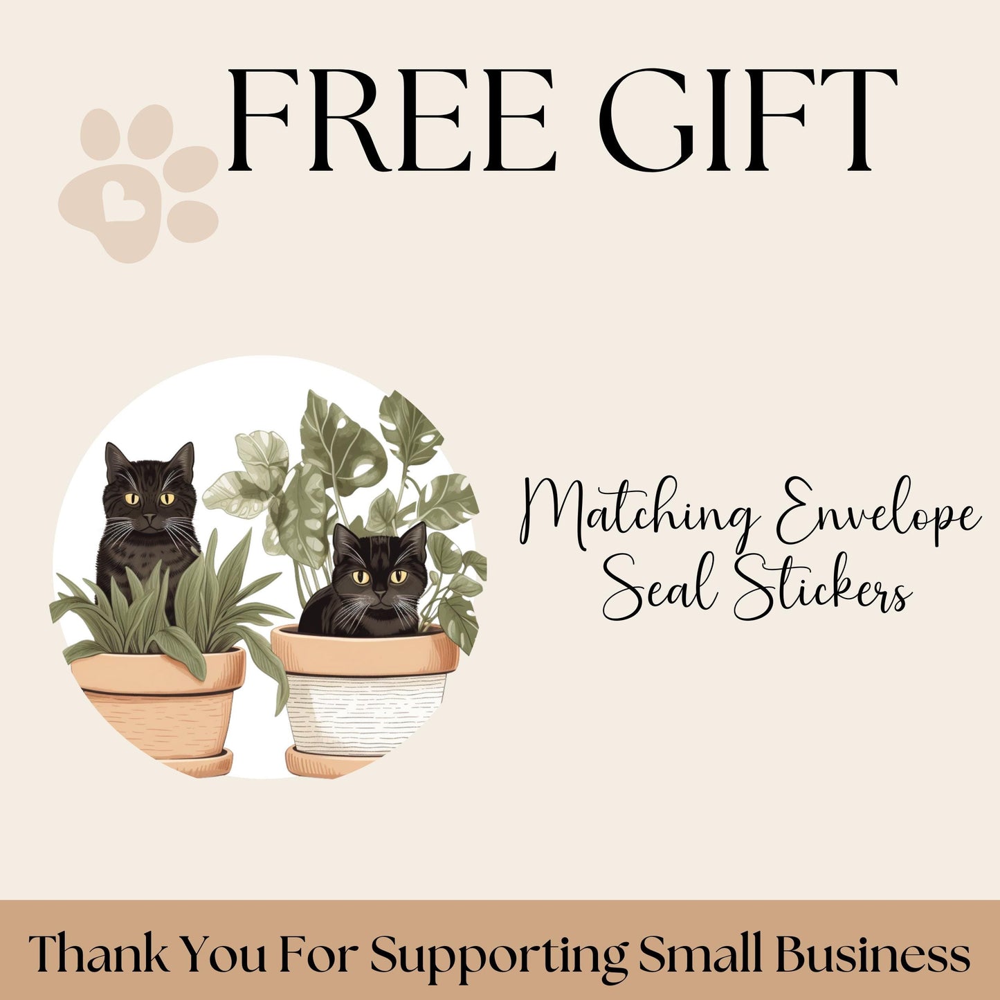 Cats and Plants Return Address Labels, Botanical Cat Envelope Stickers, FREE Bonus Seals, Cute Custom Mailing Label, Unique Cat Mom Gift - The Pawprint Paperie