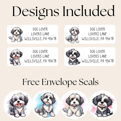Havanese lovers return address label - stickers for envelope addressing - Havanese mom gift - snail mail labels - dog address labels - The Pawprint Paperie