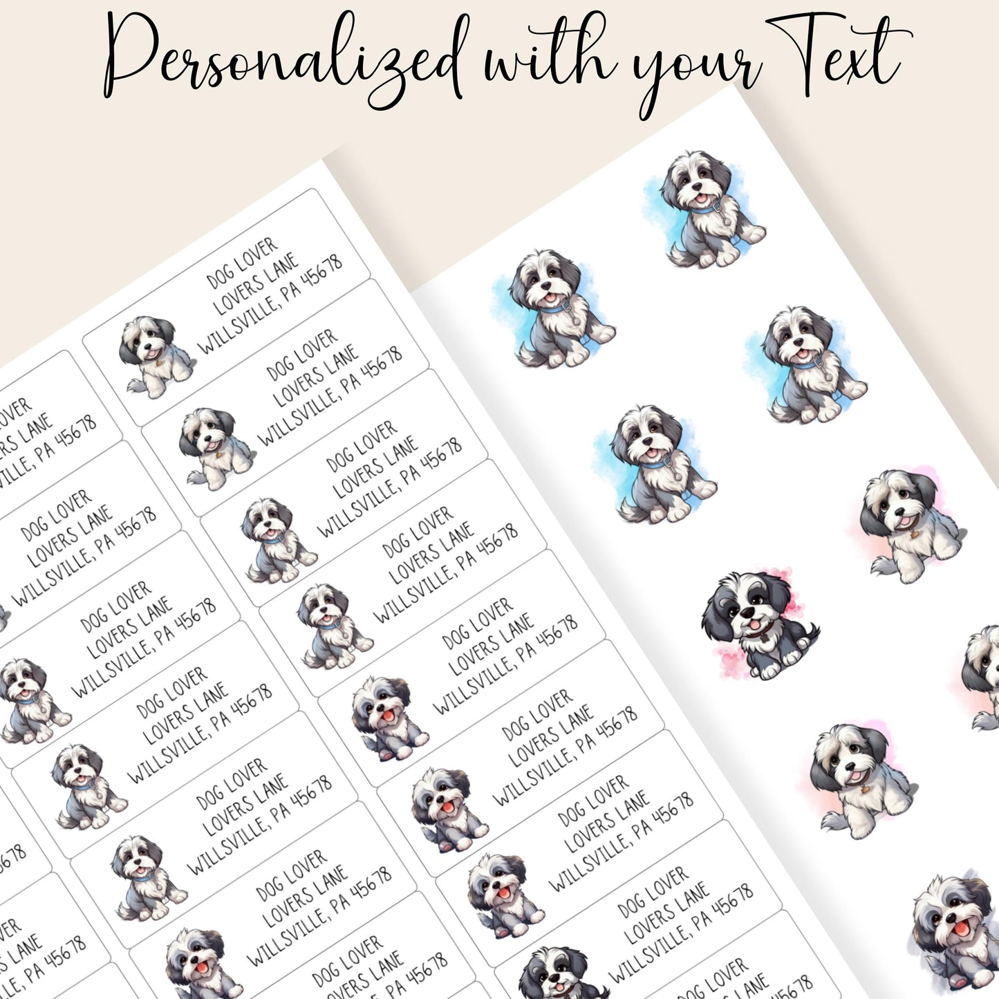 Havanese lovers return address label - stickers for envelope addressing - Havanese mom gift - snail mail labels - dog address labels - The Pawprint Paperie