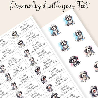 Havanese lovers return address label - stickers for envelope addressing - Havanese mom gift - snail mail labels - dog address labels - The Pawprint Paperie