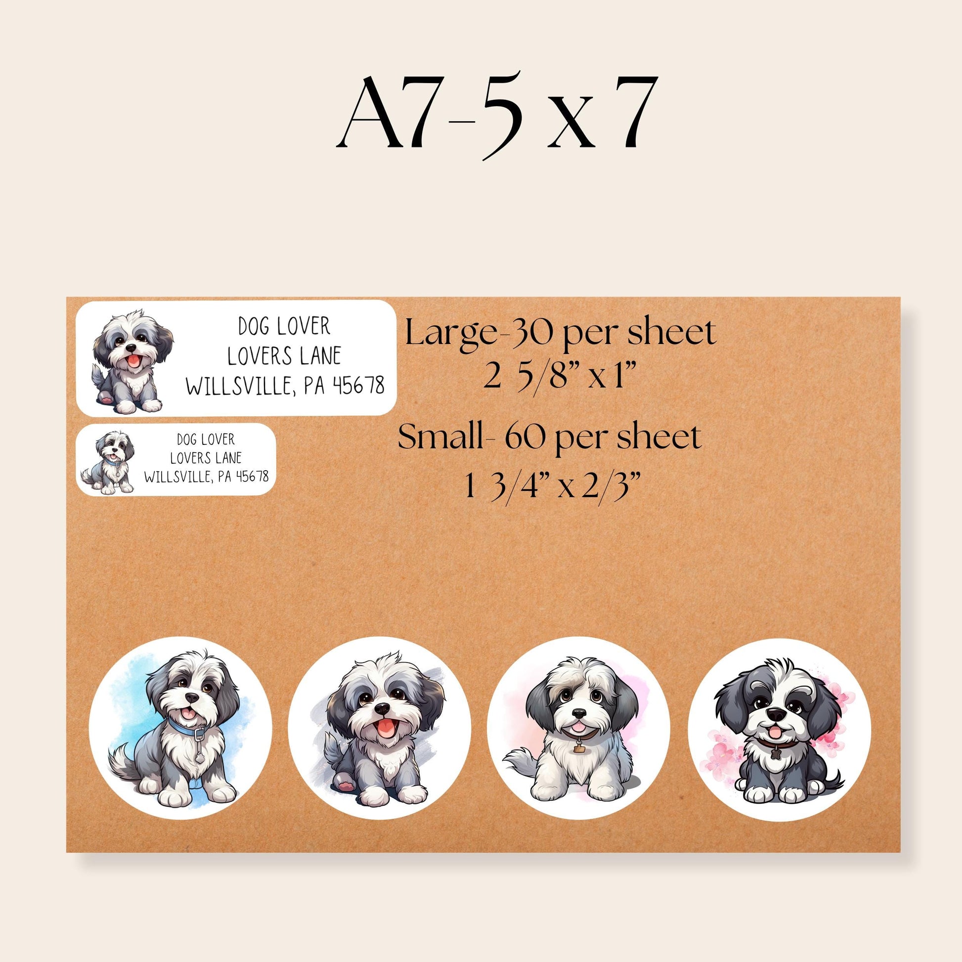 Havanese lovers return address label - stickers for envelope addressing - Havanese mom gift - snail mail labels - dog address labels - The Pawprint Paperie