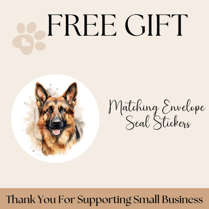 German Shepherd lover return address label, FREE envelope seal stickers, Dog mom custom address tags, Police Dog owner gift - The Pawprint Paperie