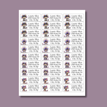 Funny Rainbow Cat Return Address Labels with FREE Envelope Seals - The Pawprint Paperie