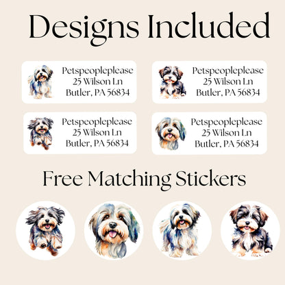 Havanese lovers return address label, stickers for envelope addressing, Havanese mom gift, snail mail labels, Dog lover special gift, Happy - The Pawprint Paperie