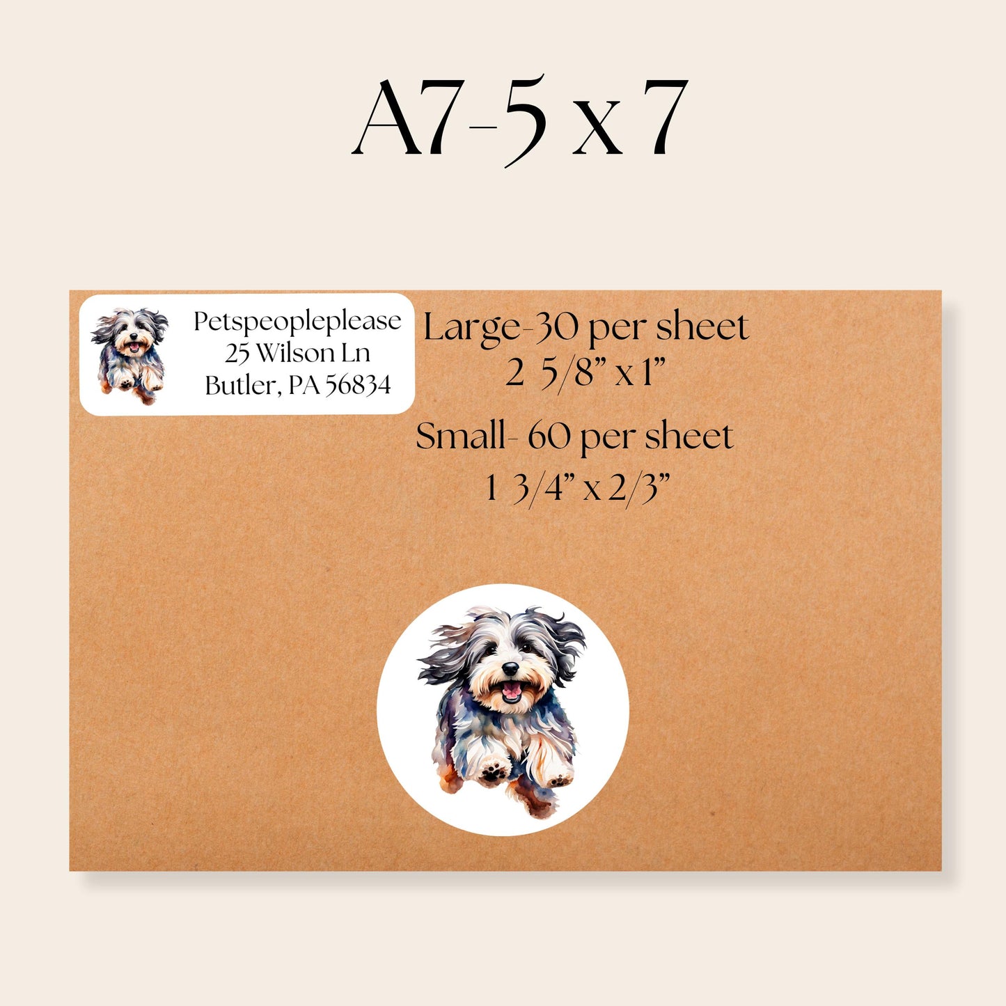 Havanese lovers return address label, stickers for envelope addressing, Havanese mom gift, snail mail labels, Dog lover special gift, Happy - The Pawprint Paperie