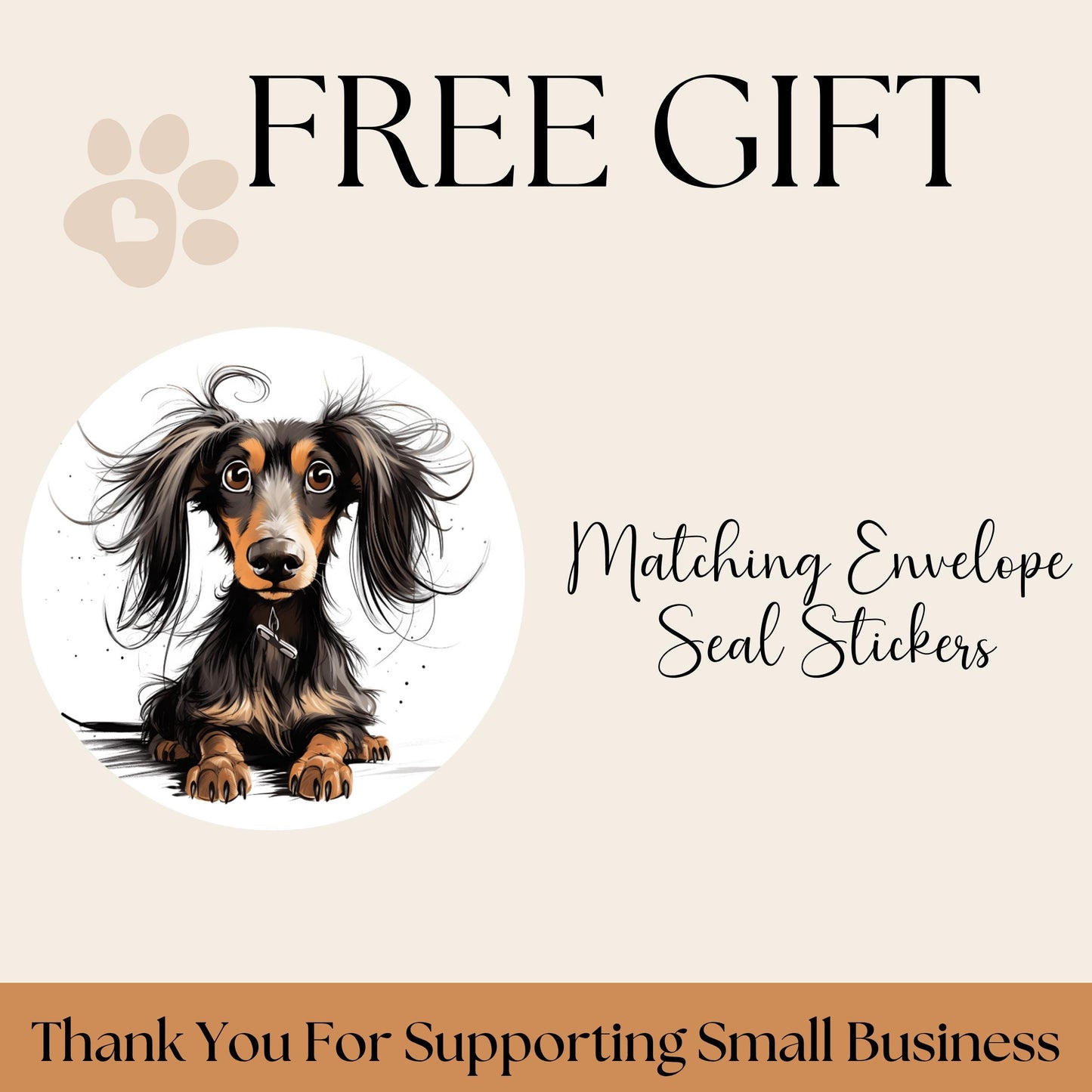 Dachshund Return Address Labels with Dog Stickers: Long-Haired Wiener Dog - The Pawprint Paperie
