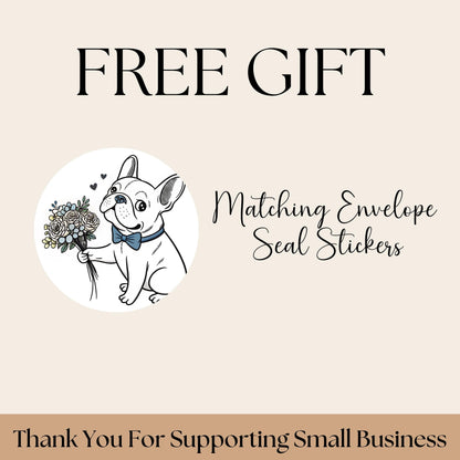 Personalized French Bulldog return address label, Custom Frenchie envelope addressing, Minimalist line art - Letter Seal Stickers - The Pawprint Paperie