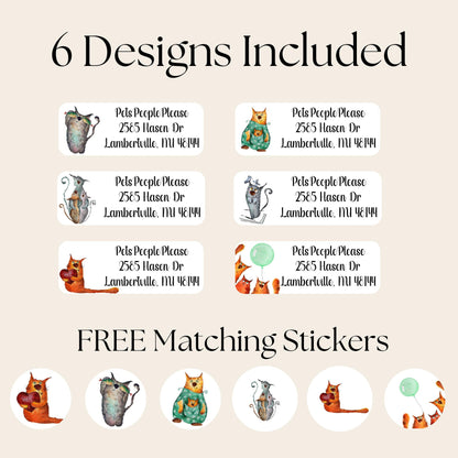 Funny Cat Return Address Label Stickers, Peel and Stick Mailing Label - FREE Envelope Seal Letter Stickers, Personalized gift for cat lovers - The Pawprint Paperie