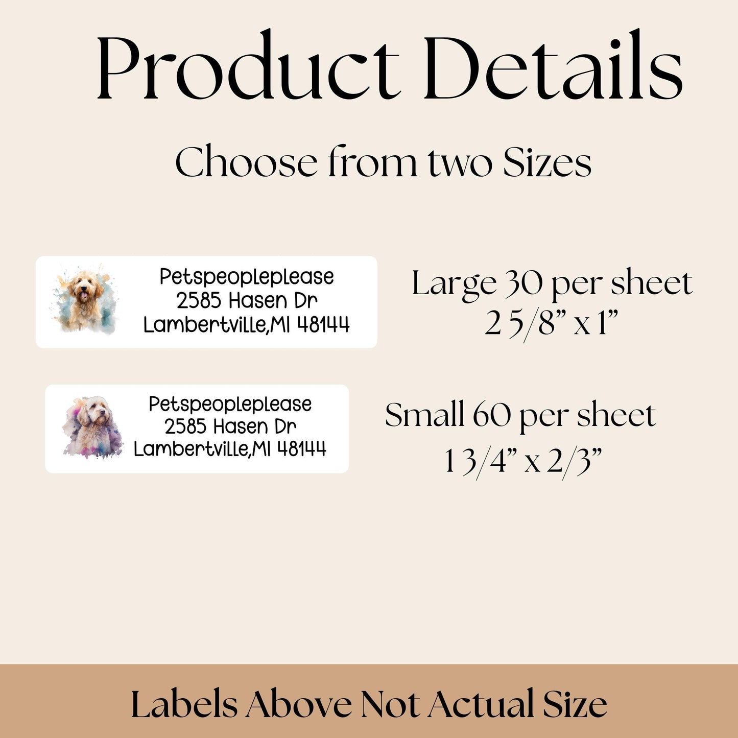 Personalized Doodle lover return address labels, FREE Matching Custom Sticker seals, Cavipoo, Poodle, Cockapoo, Goldendoodle, dog lover gift - The Pawprint Paperie