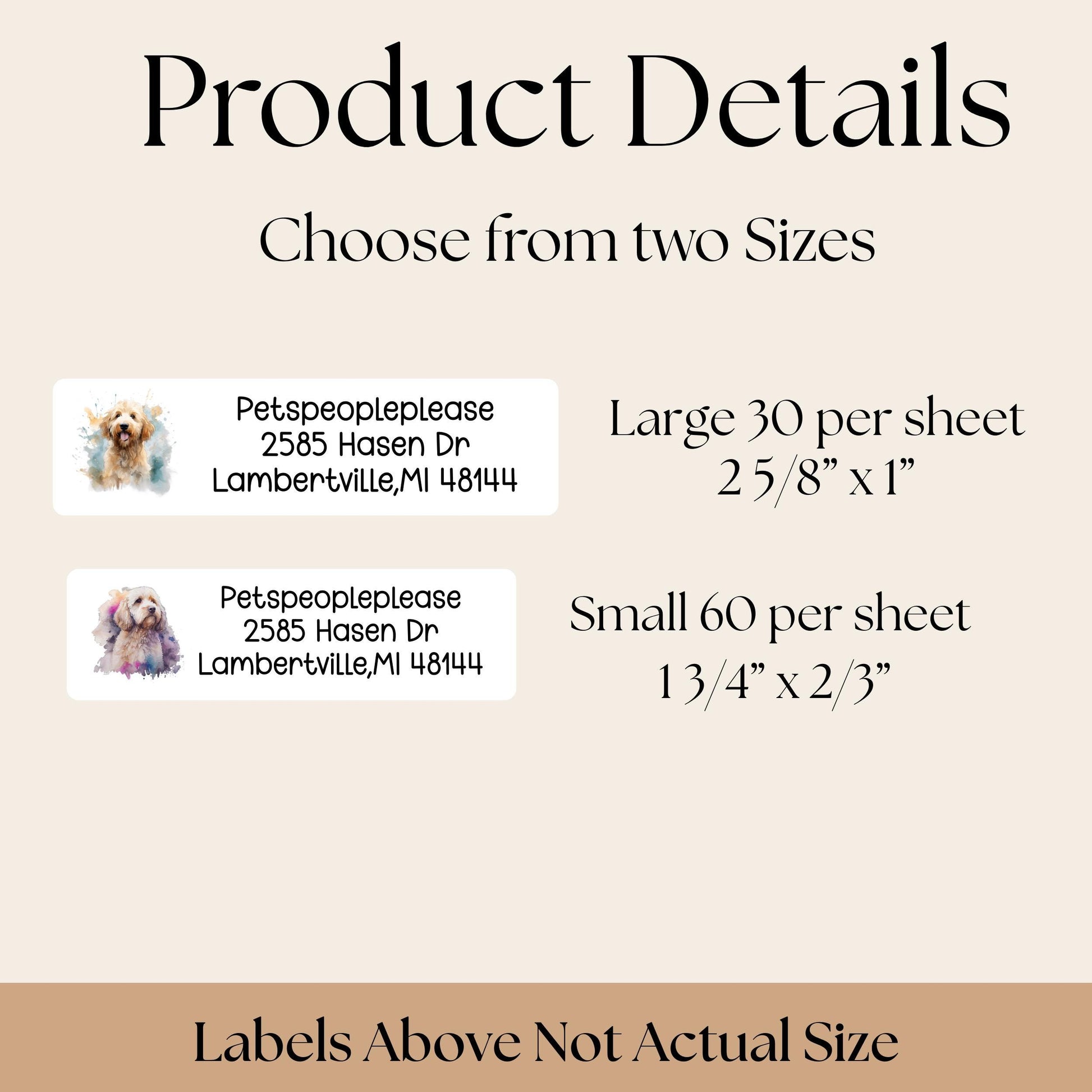 Personalized Doodle lover return address labels, FREE Matching Custom Sticker seals, Cavipoo, Poodle, Cockapoo, Goldendoodle, dog lover gift - The Pawprint Paperie