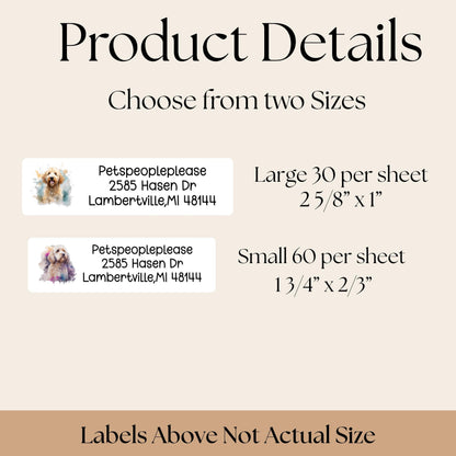 Personalized Doodle lover return address labels, FREE Matching Custom Sticker seals, Cavipoo, Poodle, Cockapoo, Goldendoodle, dog lover gift - The Pawprint Paperie