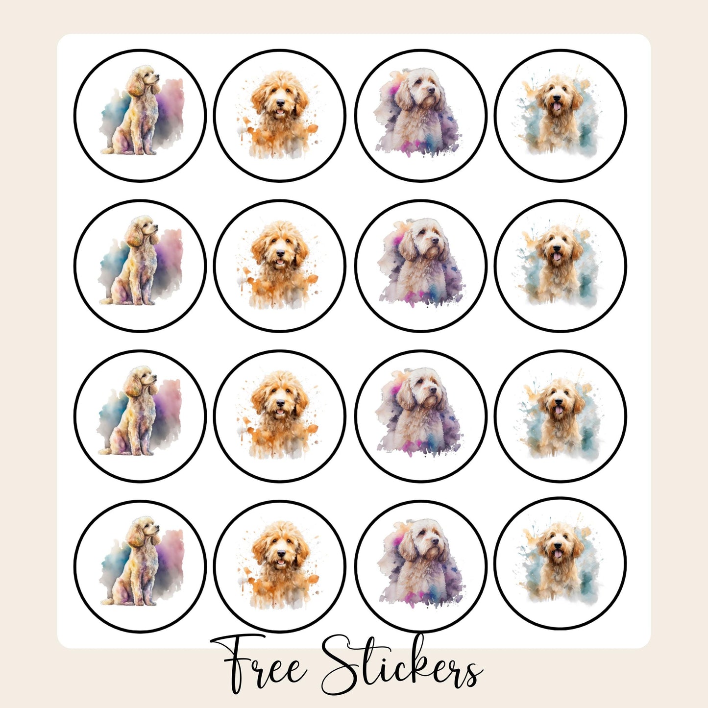 Personalized Doodle lover return address labels, FREE Matching Custom Sticker seals, Cavipoo, Poodle, Cockapoo, Goldendoodle, dog lover gift - The Pawprint Paperie