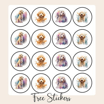 Personalized Doodle lover return address labels, FREE Matching Custom Sticker seals, Cavipoo, Poodle, Cockapoo, Goldendoodle, dog lover gift - The Pawprint Paperie