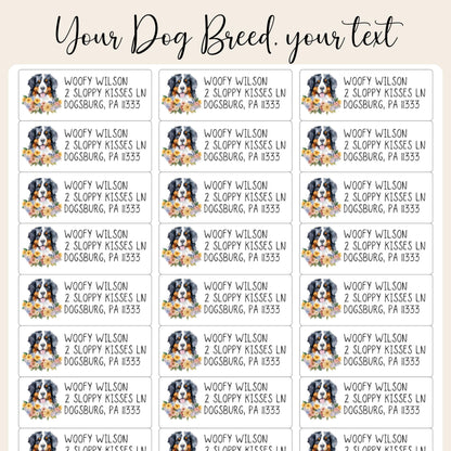 Custom Dog Address Labels FREE Matching Stickers, Personalized Breed & Font. Frenchie, Lab, Pug, Husky, Boston, Golden, Schnauzer, Yorkie - The Pawprint Paperie