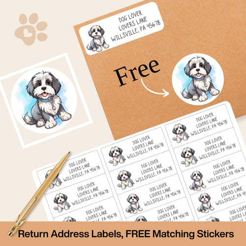 Havanese lovers return address label - stickers for envelope addressing - Havanese mom gift - snail mail labels - dog address labels - The Pawprint Paperie
