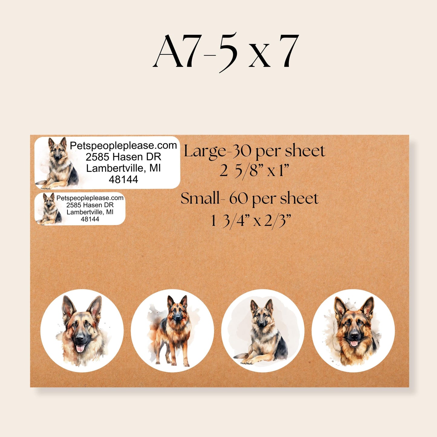 German Shepherd lover return address label, FREE envelope seal stickers, Dog mom custom address tags, Police Dog owner gift - The Pawprint Paperie