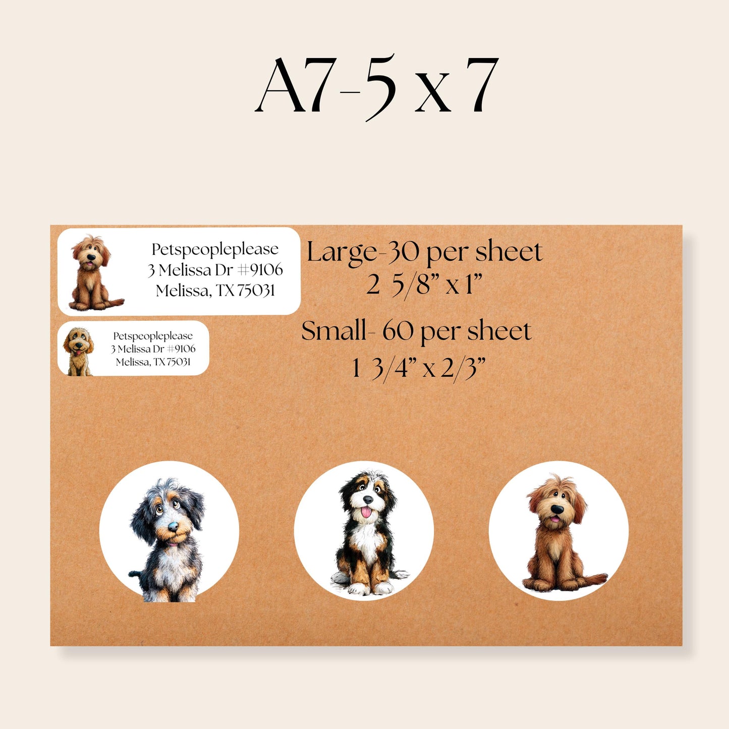 Doodle Dog Address Labels, Funny Return Stickers for Dog Lovers, Custom Mailing Labels with FREE Envelope Seals, Printed for You, Golden - The Pawprint Paperie