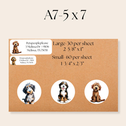 Doodle Dog Address Labels, Funny Return Stickers for Dog Lovers, Custom Mailing Labels with FREE Envelope Seals, Printed for You, Golden - The Pawprint Paperie