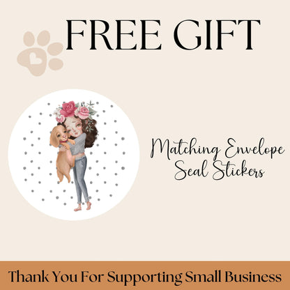 Custom Dog & Girl Address Label, FREE Matching Envelope Seals, Cute Puppy Mailing Stickers, Pet Mom Gift, Custome Printed Return Address Set - The Pawprint Paperie