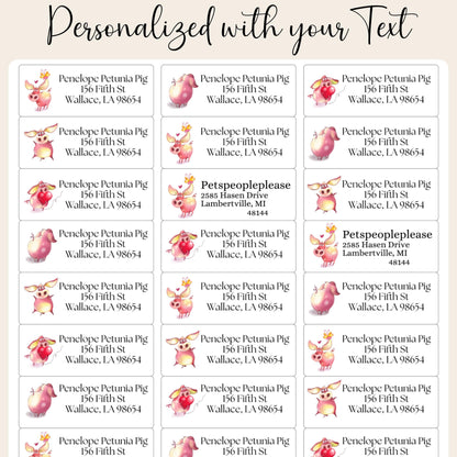 Cute Pig Address Labels with FREE Matching Stickers, Personalized Return Stickers, Funny Farmhouse Piggy Gift, Pet Lover Mail Seals, country - The Pawprint Paperie