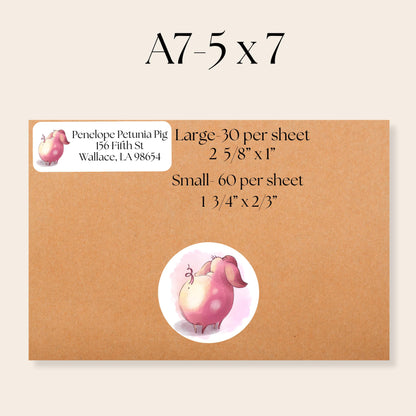 Cute Pig Address Labels with FREE Matching Stickers, Personalized Return Stickers, Funny Farmhouse Piggy Gift, Pet Lover Mail Seals, country - The Pawprint Paperie