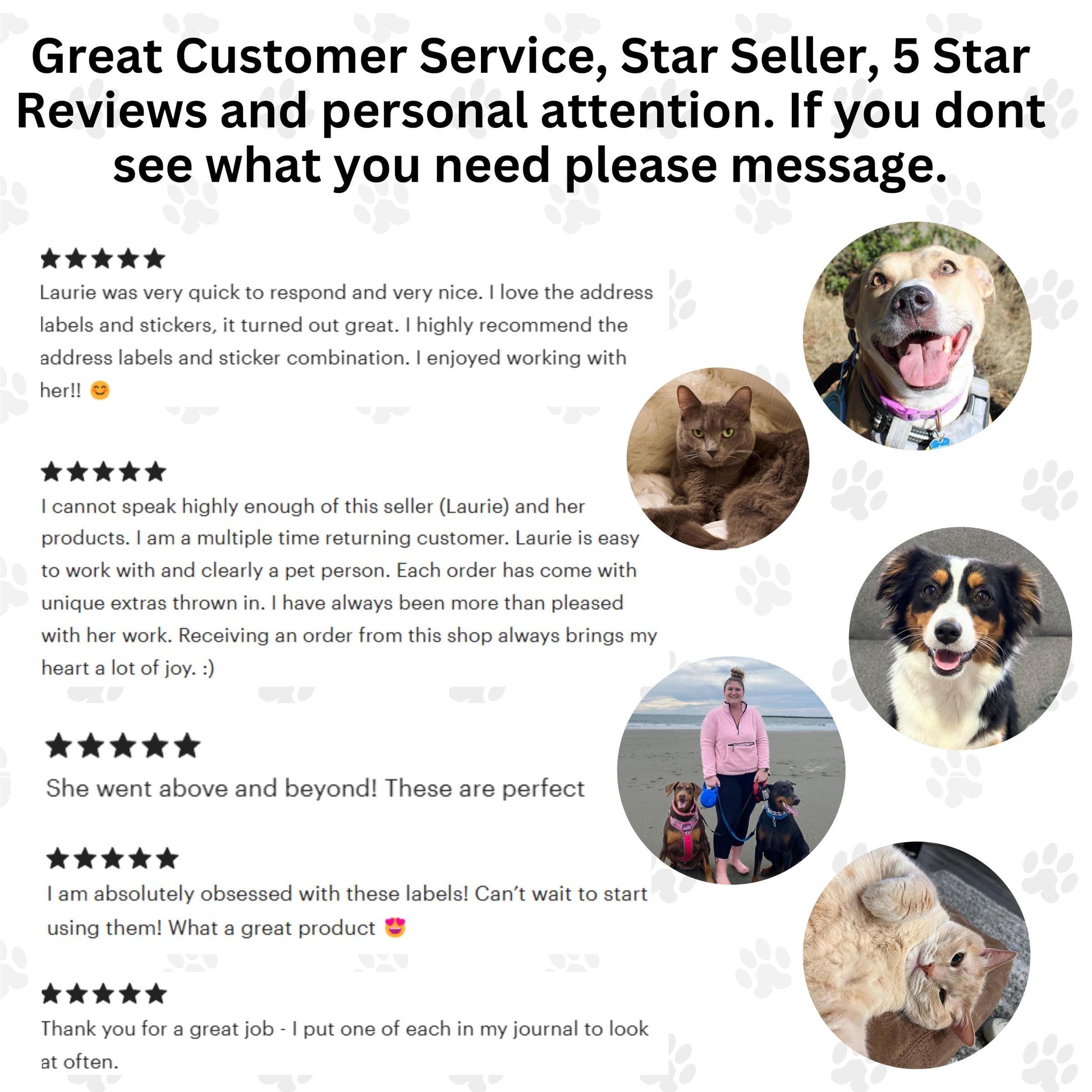 Pet Photo Address Labels, FREE Personalized Dog Sticker Sheet Set, Kids Custom Summer Camp Name, Unique dog mom gift, Happy Return Mail - The Pawprint Paperie