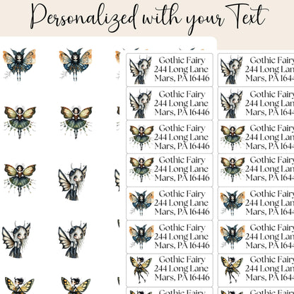 Gothic Fairy Return Address Labels with FREE Stickers: Spooky Snail Mail - The Pawprint Paperie