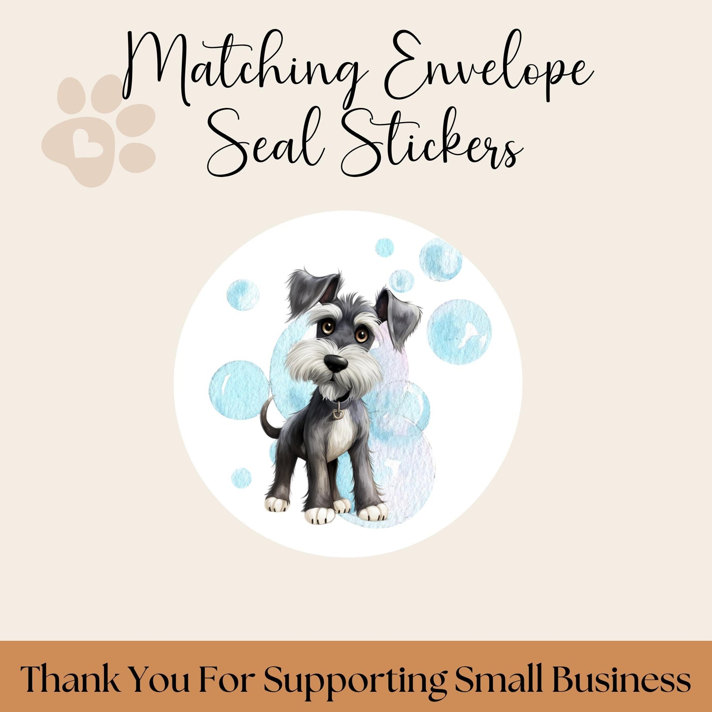 Funny Schnauzer Return Address Labels with FREE Envelope Seals - The Pawprint Paperie