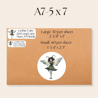 Gothic Fairy Return Address Labels with FREE Stickers: Spooky Snail Mail - The Pawprint Paperie