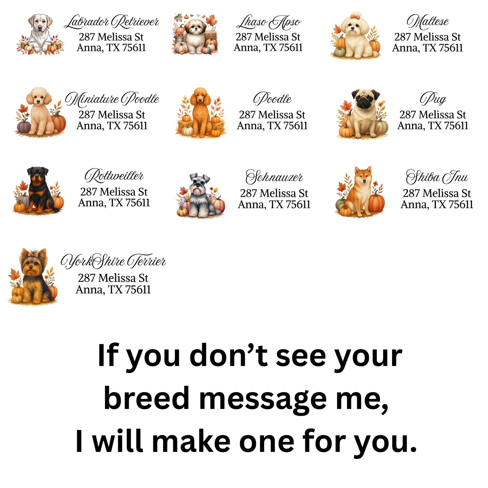 Fall Dog Address Labels: Pumpkins & Breeds, FREE Envelope Seals - The Pawprint Paperie