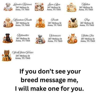 Fall Dog Address Labels: Pumpkins & Breeds, FREE Envelope Seals - The Pawprint Paperie