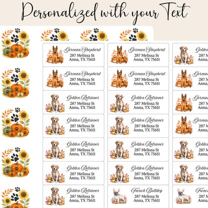 Fall Dog Address Labels: Pumpkins & Breeds, FREE Envelope Seals - The Pawprint Paperie