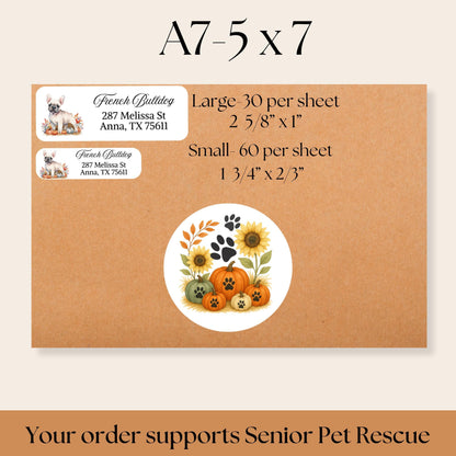 Fall Dog Address Labels: Pumpkins & Breeds, FREE Envelope Seals - The Pawprint Paperie