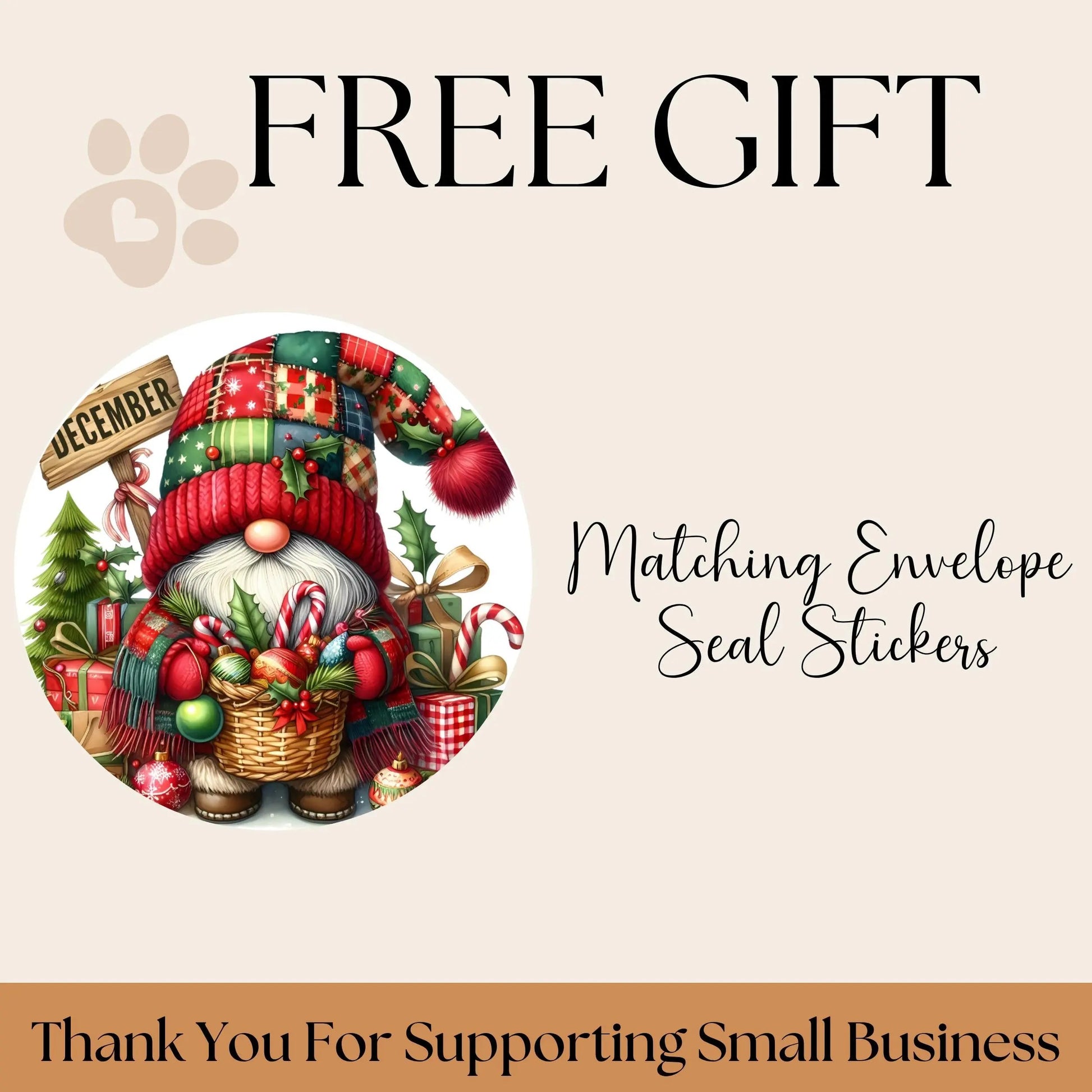 Christmas Gnome Address Labels with FREE Envelope Seals: Personalized Holiday Stickers - The Pawprint Paperie
