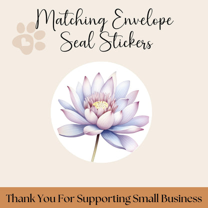 Birth Flower Address Labels with Floral Envelope Seals: Botanical Stickers - The Pawprint Paperie