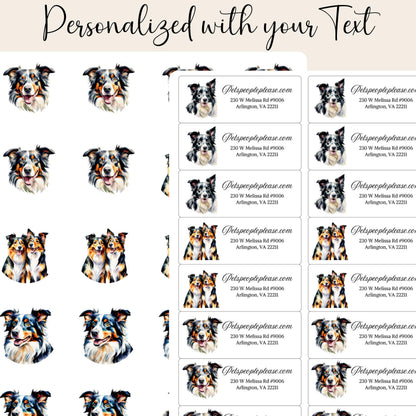 Border Collie Address Labels: Dog Mailing Stickers with FREE Envelope Seals - The Pawprint Paperie