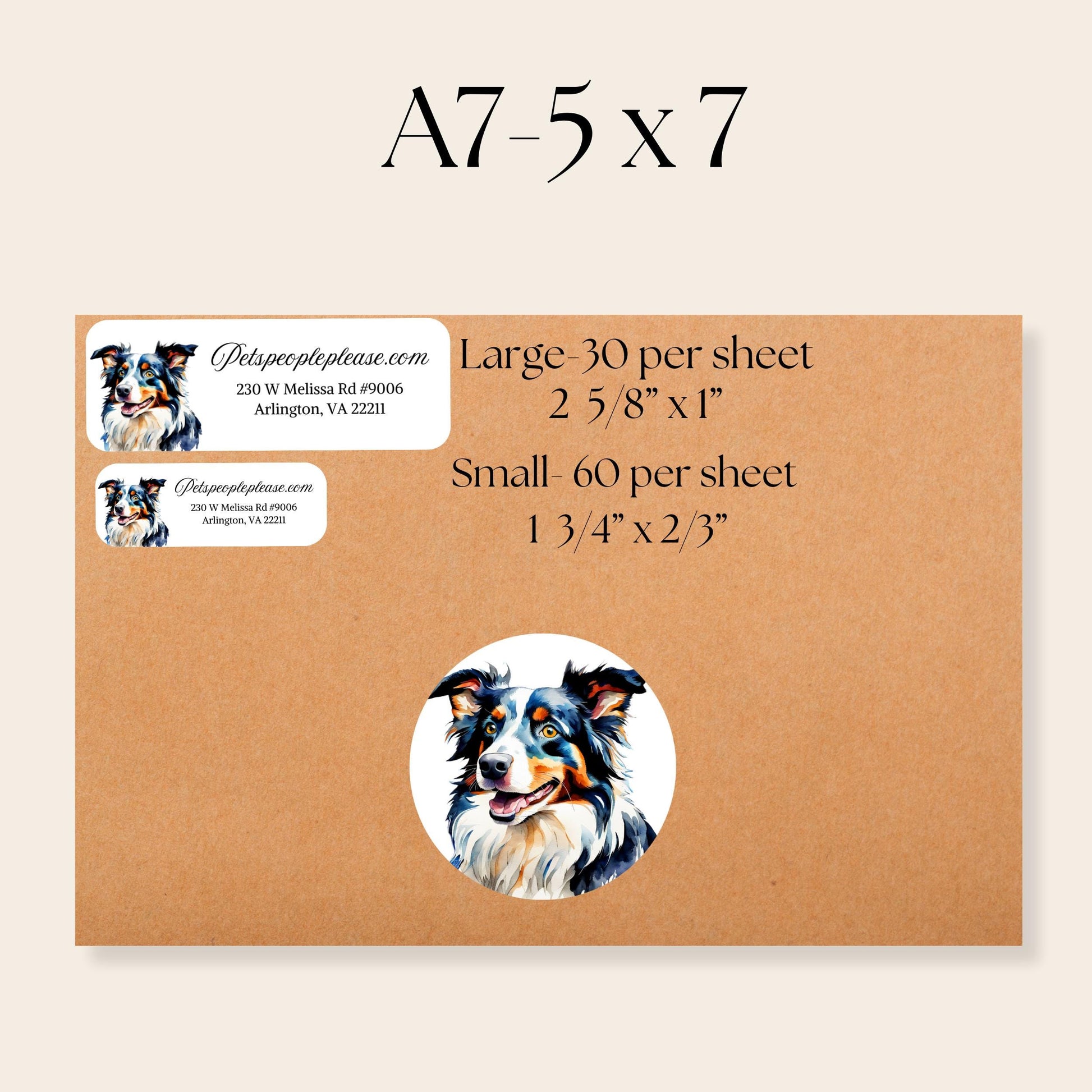 Border Collie Address Labels: Dog Mailing Stickers with FREE Envelope Seals - The Pawprint Paperie