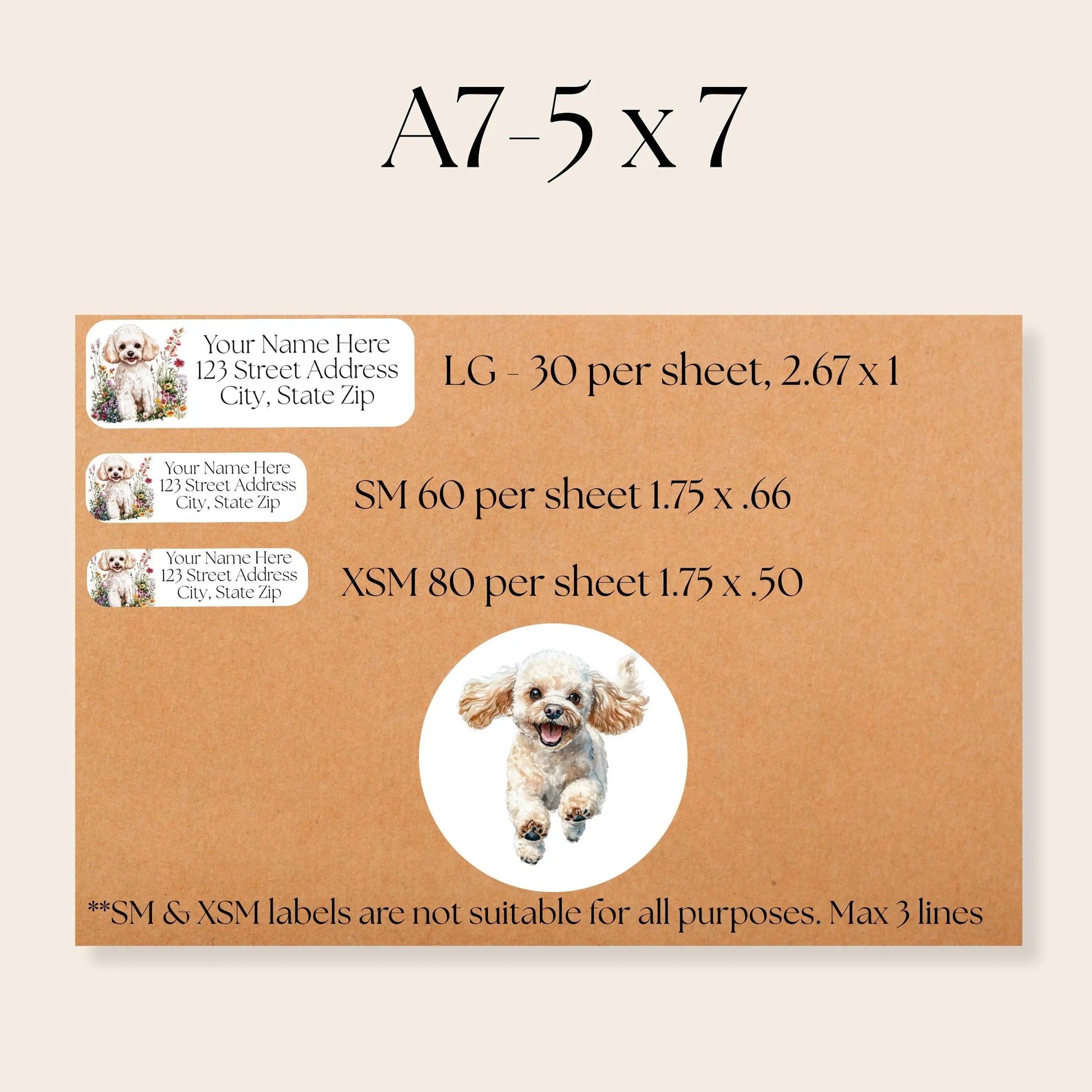 Miniature Poodle Return Address Labels with FREE Matching Envelope Seal Stickers – Dog Lover Gift, Stationery Labels, Mailing Stickers - The Pawprint Paperie