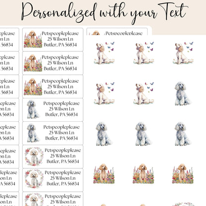 Standard Poodle Return Address Labels with FREE Matching Envelope Seal Stickers – Dog Lover Gift, Stationery Labels, Mailing Stickers - The Pawprint Paperie