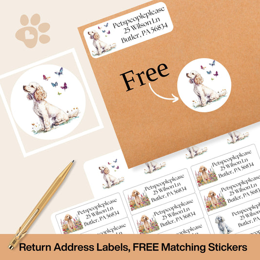 Standard Poodle Return Address Labels with FREE Matching Envelope Seal Stickers – Dog Lover Gift, Stationery Labels, Mailing Stickers - The Pawprint Paperie