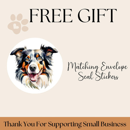 Border Collie Address Labels: Dog Mailing Stickers with FREE Envelope Seals - The Pawprint Paperie