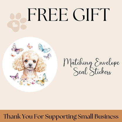 Miniature Poodle Return Address Labels with FREE Matching Envelope Seal Stickers – Dog Lover Gift, Stationery Labels, Mailing Stickers - The Pawprint Paperie