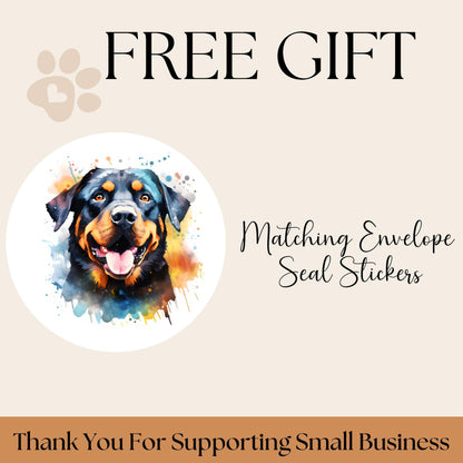 Personalized Rottweiler Return Address Labels – Custom Mailing Stickers with FREE Matching Envelope Seals – Unique Gift for Dog Lovers - The Pawprint Paperie