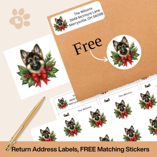 Christmas Gnome Address Labels with FREE Envelope Seals: Personalized Holiday Stickers - The Pawprint Paperie